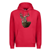 Cardinal white tailed buck deer head Premium Hoodie - LillyAllenDesigns