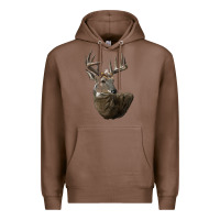 Chestnut white tailed buck deer head Premium Hoodie - LillyAllenDesigns