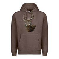 Coffee white tailed buck deer head Premium Hoodie - LillyAllenDesigns