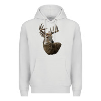 Dove Grey white tailed buck deer head Premium Hoodie - LillyAllenDesigns