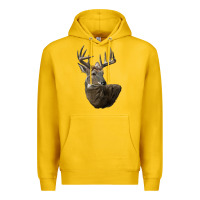 Lemon white tailed buck deer head Premium Hoodie - LillyAllenDesigns