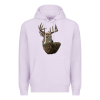 Lilac white tailed buck deer head Premium Hoodie - LillyAllenDesigns