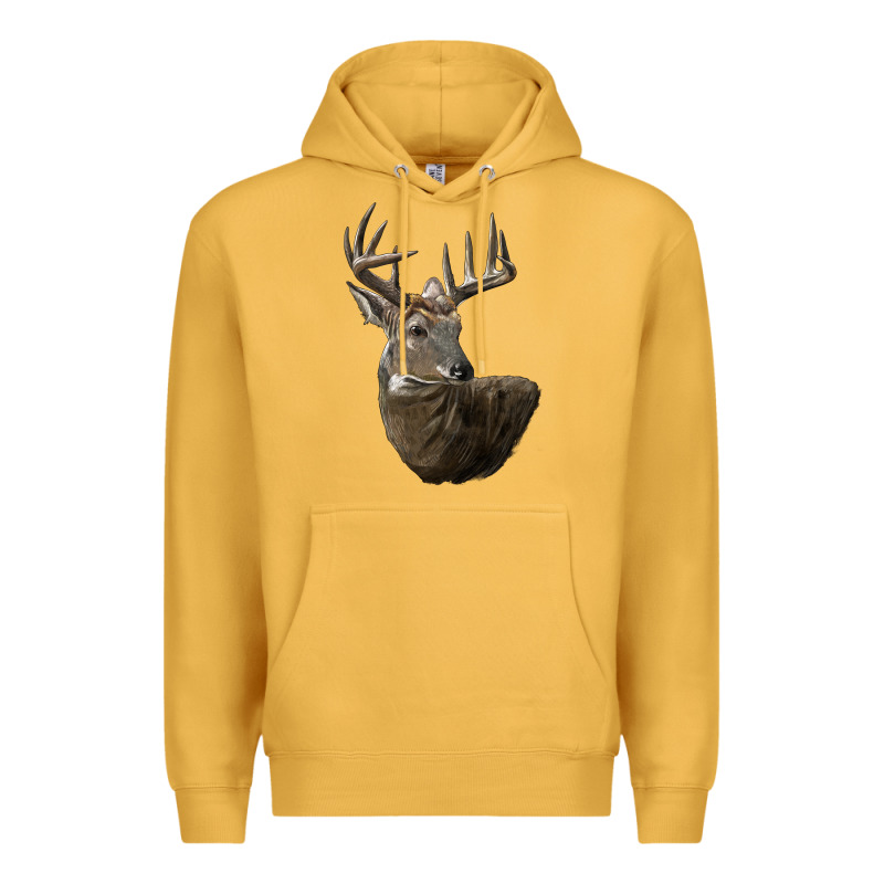 White Tailed Buck Deer Head Premium Hoodie by LillyAllenDesigns | Teevron