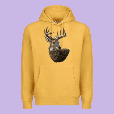 White Tailed Buck Deer Head Premium Hoodie Designed By Lillyallendesigns