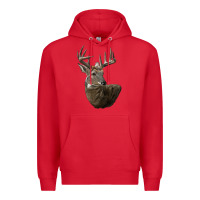 Red white tailed buck deer head Premium Hoodie - LillyAllenDesigns