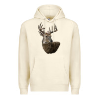Sandshell white tailed buck deer head Premium Hoodie - LillyAllenDesigns