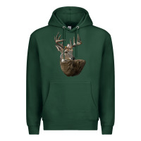Sports Green white tailed buck deer head Premium Hoodie - LillyAllenDesigns