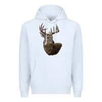 White white tailed buck deer head Premium Hoodie - LillyAllenDesigns