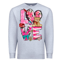 Heather Grey love valentines day Premium Sweatshirt - NancyCooperArtShop