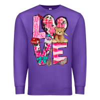 Purple love valentines day Premium Sweatshirt - NancyCooperArtShop