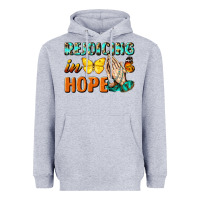 Heather Grey rejoicing in hope Heavyweight Hoodie - NancyCooperArtShop