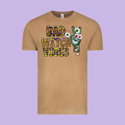 Bad Witch Vibes Vintage Tee Designed By Cowhidedigitalart