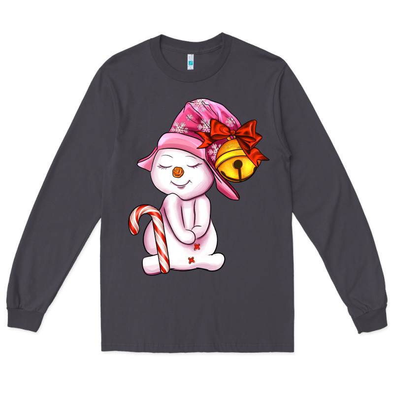 Winter Pink Snowman Long Sleeve Tee by AdoDesignShop | Teevron