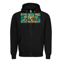 Black western  bison wild soul turquoise's gemstones  license plate template Zipper Hoodie - BarkalooDesign