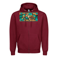 Burgundy western  bison wild soul turquoise's gemstones  license plate template Zipper Hoodie - BarkalooDesign