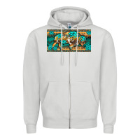Dove Grey western  bison wild soul turquoise's gemstones  license plate template Zipper Hoodie - BarkalooDesign
