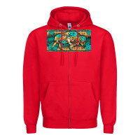 Red western  bison wild soul turquoise's gemstones  license plate template Zipper Hoodie - BarkalooDesign