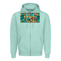 Seafoam western  bison wild soul turquoise's gemstones  license plate template Zipper Hoodie - BarkalooDesign