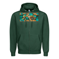 Sports Green western  bison wild soul turquoise's gemstones  license plate template Zipper Hoodie - BarkalooDesign