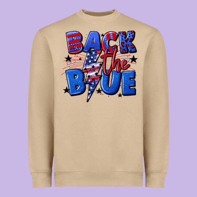 Back The Blue With Lightning Bolt 4th Of July Heavyweight Sweatshirt Designed By Cowgirlartshop