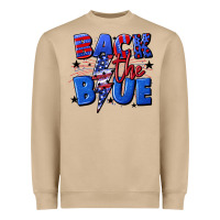 Mushroom Back the blue with lightning bolt 4th of july Heavyweight Sweatshirt - CowGirlArtShop