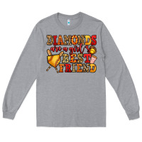 Heather Grey diamonds are a girl's best friend softball Long Sleeve Tee - Jasminsmagicworld