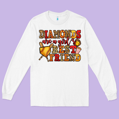 Diamonds Are A Girl's Best Friend Softball Long Sleeve Tee Designed By Jasminsmagicworld