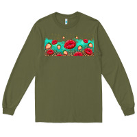 Army Green lips and strawberries Long Sleeve Tee - AdoDesignShop
