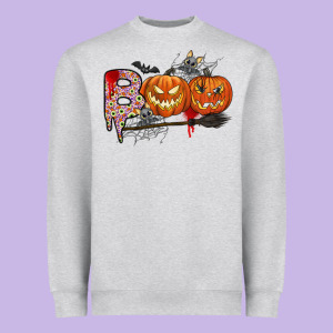 Boo Heavyweight Sweatshirt Designed By Cowhidedigitalart