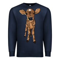 Navy baby cow Premium Sweatshirt - NancyCooperArtShop