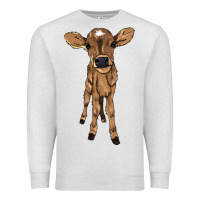 Oatmeal Heather baby cow Premium Sweatshirt - NancyCooperArtShop