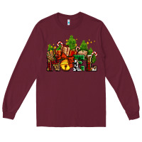Burgundy western noel Christmas gifts Long Sleeve Tee - AdoDesignShop