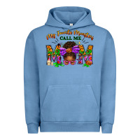 Pigment Pebble Blue My Favorite Monsters Call Me Mom Urban Hoodie - texasbilliewilder