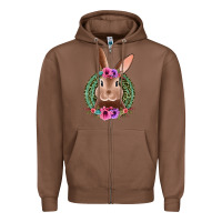Chestnut western leopard and flowers easter bunny Zipper Hoodie - Jasminsmagicworld