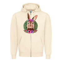 Sandshell western leopard and flowers easter bunny Zipper Hoodie - Jasminsmagicworld
