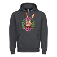 Smoke western leopard and flowers easter bunny Zipper Hoodie - Jasminsmagicworld
