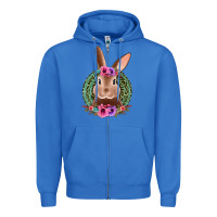 True Royal western leopard and flowers easter bunny Zipper Hoodie - Jasminsmagicworld