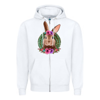 White western leopard and flowers easter bunny Zipper Hoodie - Jasminsmagicworld