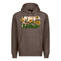 Coffee charolais cow with sunflower Premium Hoodie - LillyAllenDesigns