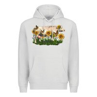 Dove Grey charolais cow with sunflower Premium Hoodie - LillyAllenDesigns