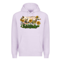 Lilac charolais cow with sunflower Premium Hoodie - LillyAllenDesigns