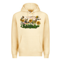 Pina Colada charolais cow with sunflower Premium Hoodie - LillyAllenDesigns