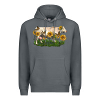 Rock charolais cow with sunflower Premium Hoodie - LillyAllenDesigns
