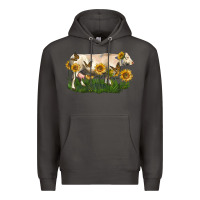Smoke charolais cow with sunflower Premium Hoodie - LillyAllenDesigns
