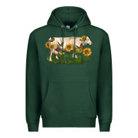 Sports Green charolais cow with sunflower Premium Hoodie - LillyAllenDesigns