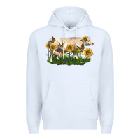 White charolais cow with sunflower Premium Hoodie - LillyAllenDesigns