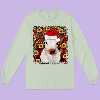 Heifer Christmas Long Sleeve Tee Designed By Jahusdesignshop