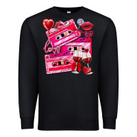 Black valentines day cassette Premium Sweatshirt - NancyCooperArtShop