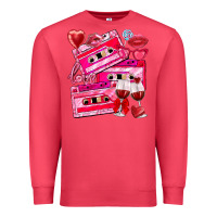 Cardinal valentines day cassette Premium Sweatshirt - NancyCooperArtShop
