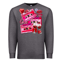 Charcoal Heather valentines day cassette Premium Sweatshirt - NancyCooperArtShop